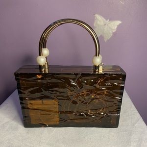 Chocolate gold pearl mini purse